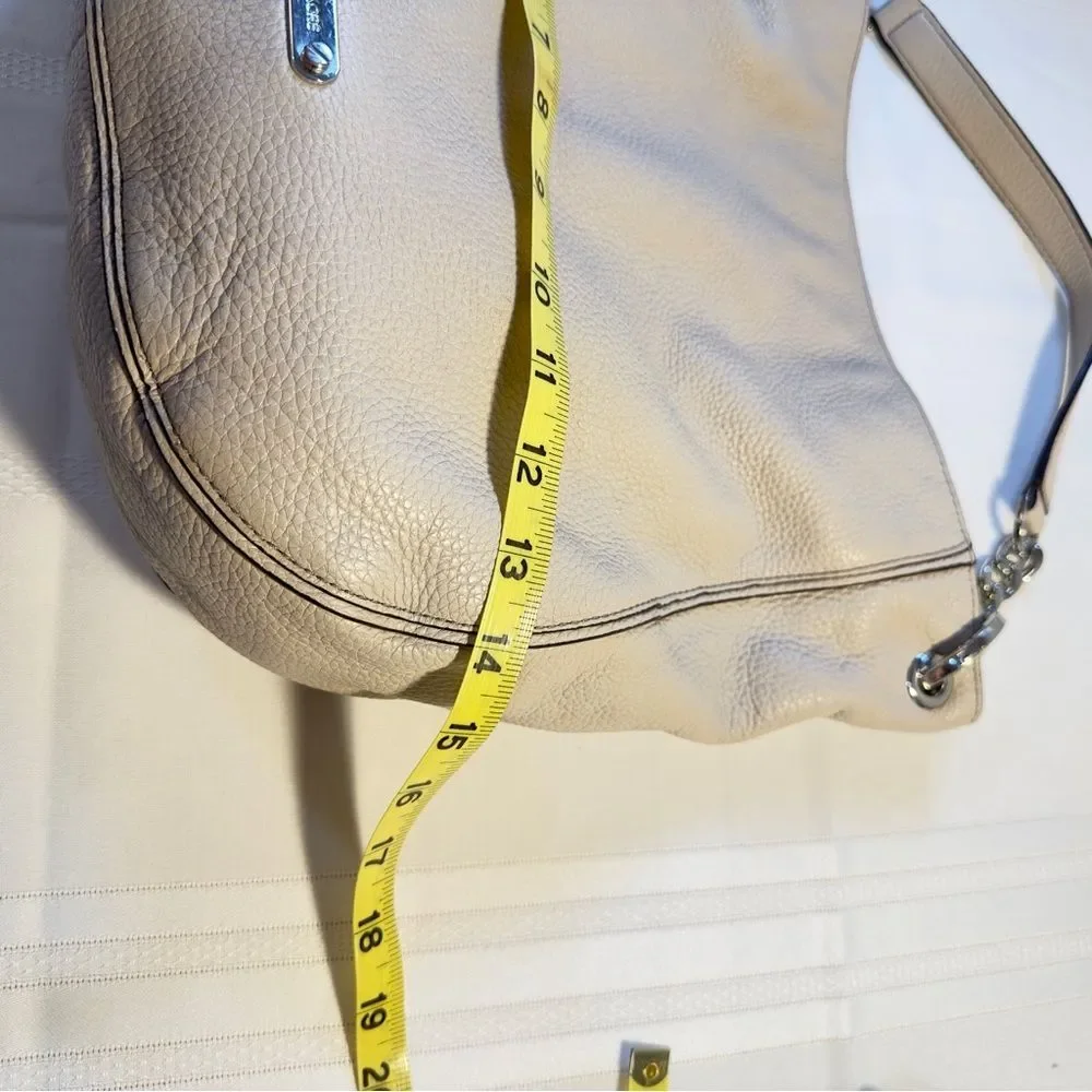 Michael Kors Gray Pebbled Leather Zipper Closure Hobo Shoulder Bag
